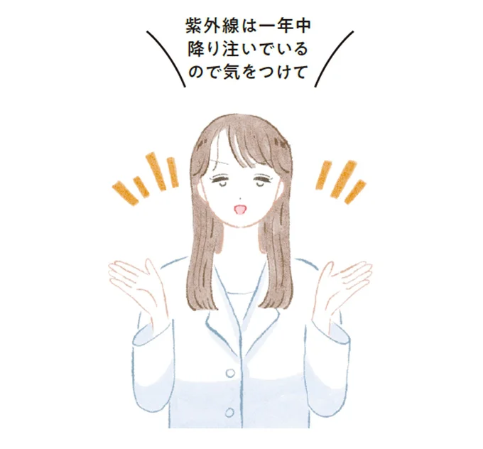 紫外線は一年中降り注いでいるので気をつけて！