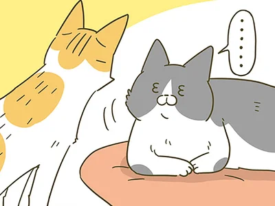 絡まれた猫は…