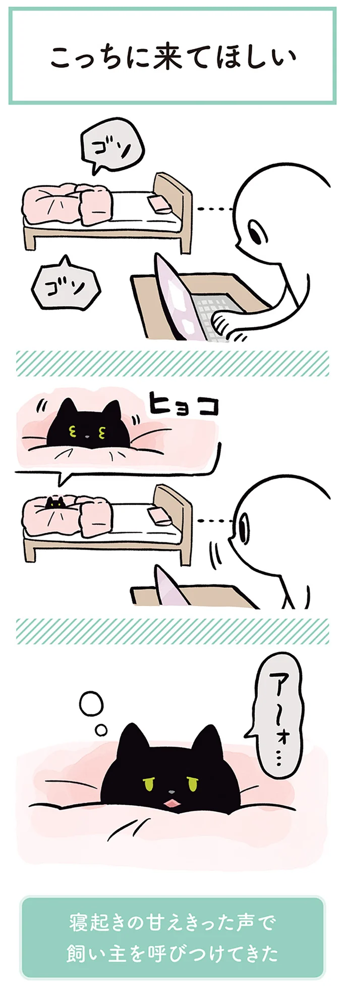 寝起きの甘えきった声で飼い主を呼びつけてきた