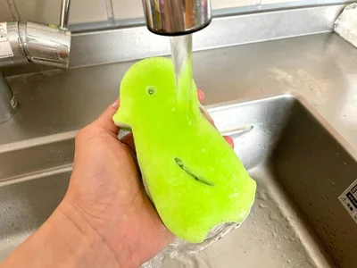 スポンジにたっぷりと水を含ませて（▶次へ）