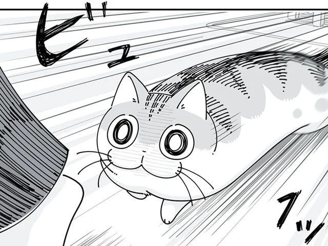 「この顔は、飛びついてくる予感」飼い主の足に狙いを定めるネコの行く末は
