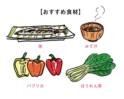 たんぱく質を加えた、野菜中心の食生活を