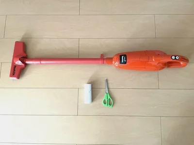 芯と掃除機、ハサミを用意する（▶次へ）