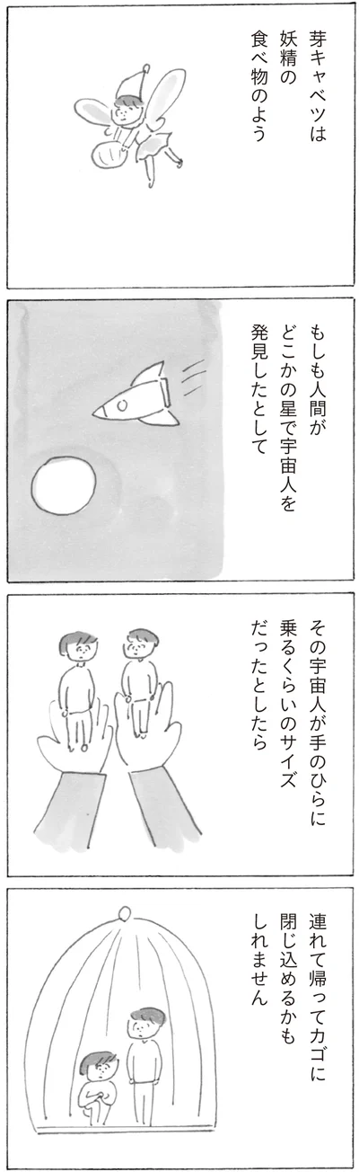 芽キャベツは妖精の食べ物のよう