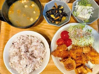 残り物で豪華な朝ご飯２