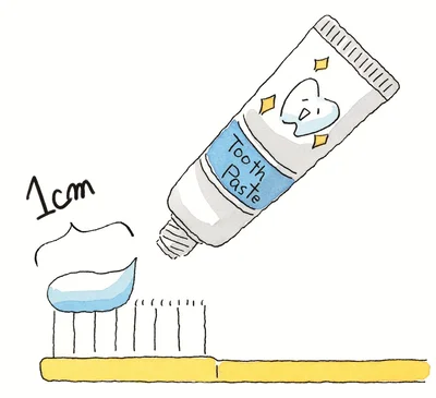 歯磨き粉は1cm