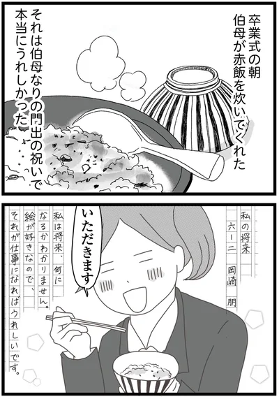 伯母なりの門出の祝い