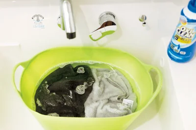 酸素系漂白剤でつけ置きを