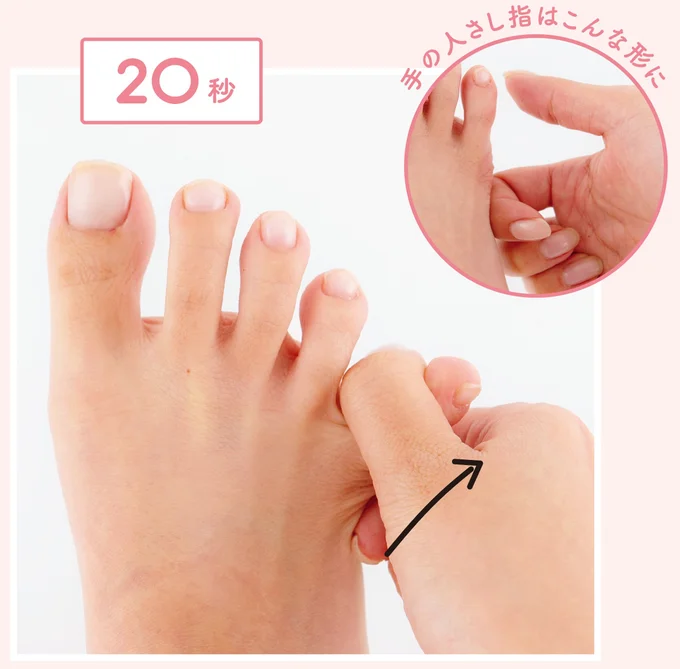 小指のつけ根の裏側と外側をさする