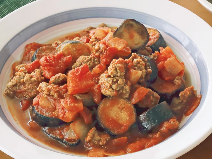 ひき肉のなすのトマト煮