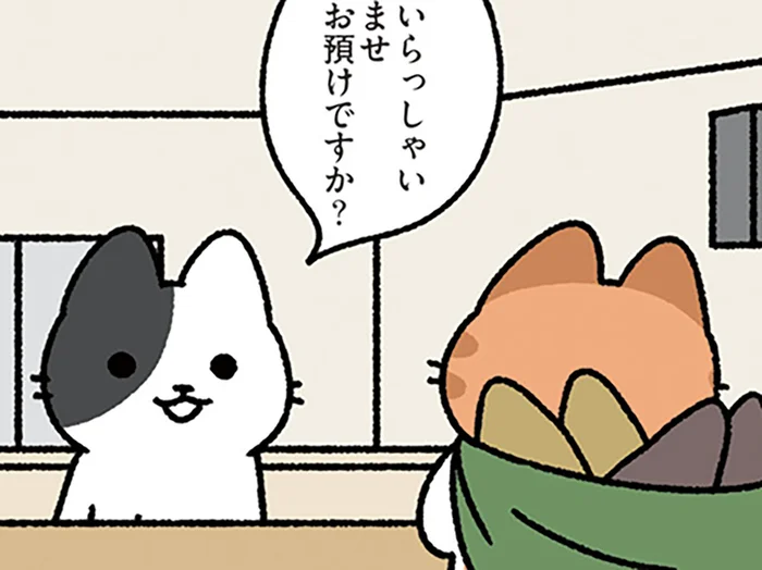 【鰹節をねこに預ける】「お預けですか？」大事な鰹節を預けにきたのはねこ