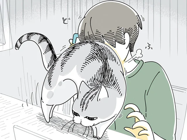 電話の何が気に入らないの？ 猫が懸命に邪魔をしてくるのが可愛い