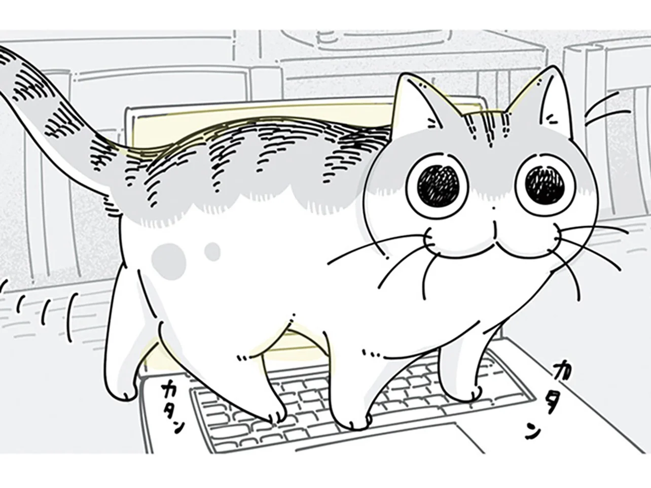 やせねこ　流通キー　70本 どういう偶然？ パソコンのショートカットキーを巧みに使うネコが