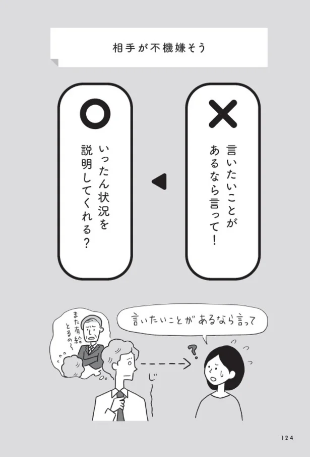 夫の沈黙には、問い詰めずに「報告」を求める