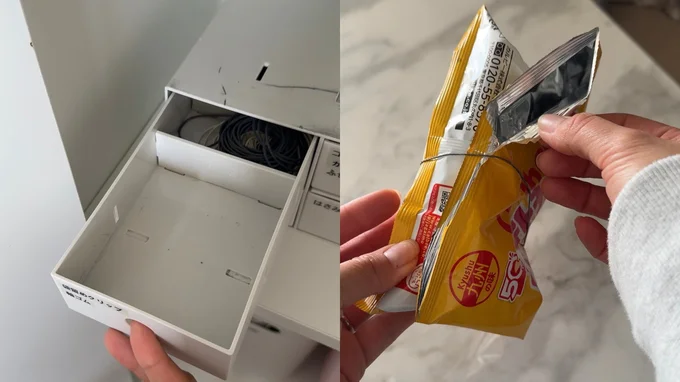 残ったお菓子や食品、湿気の多い季節になるとすぐに湿気てしまいませんか?