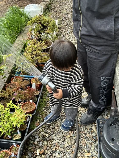 進化する息子さんの水やり▶北海道に移住して園芸にハマった投稿者さん（⇒次へ）
