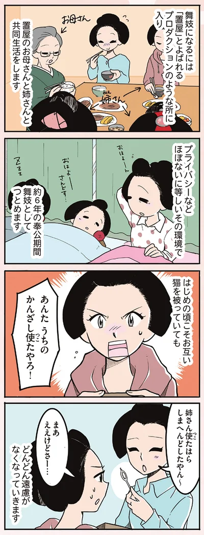 置屋のお母さんと姉さんと共同生活