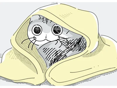 寒そうなので布団をかけると