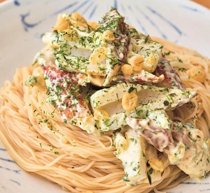 「磯辺揚げ風あえそうめん」