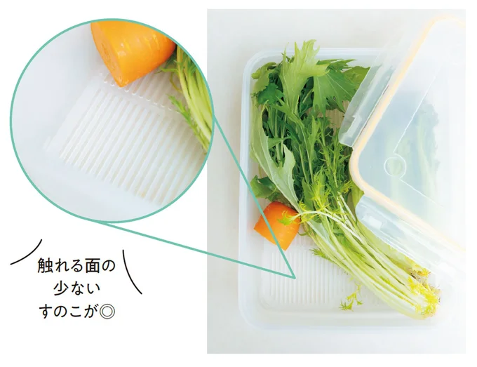 使いかけの野菜は、すのこつきの密閉容器に入れると腐りにくい!