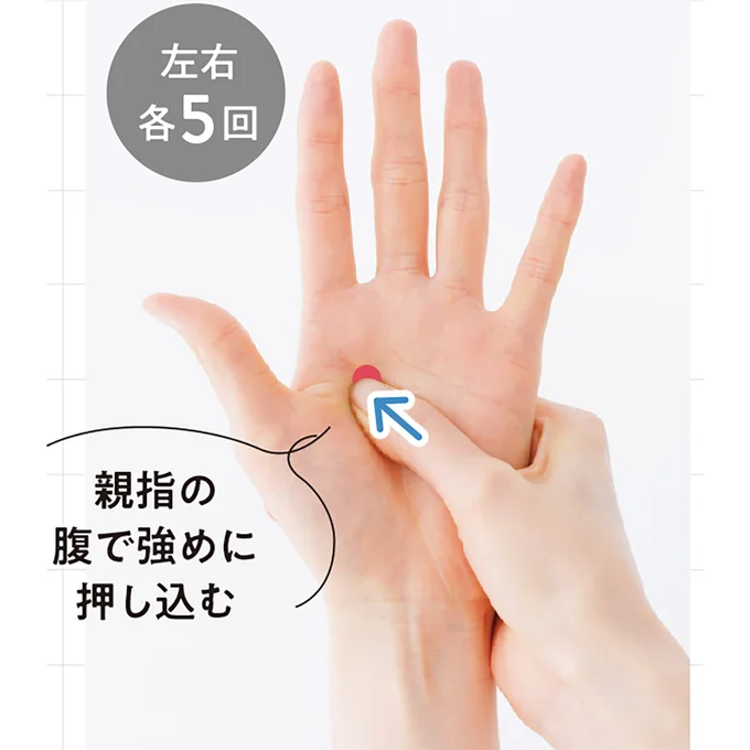 親指の腹で強めに押し込む