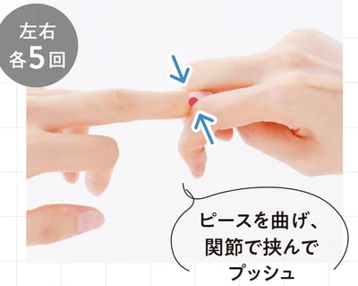 ピースを曲げ、関節で挟んでプッシュ