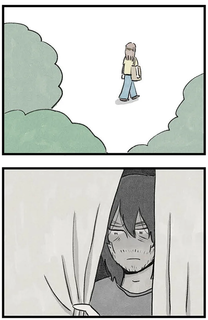 窓からのぞく義兄