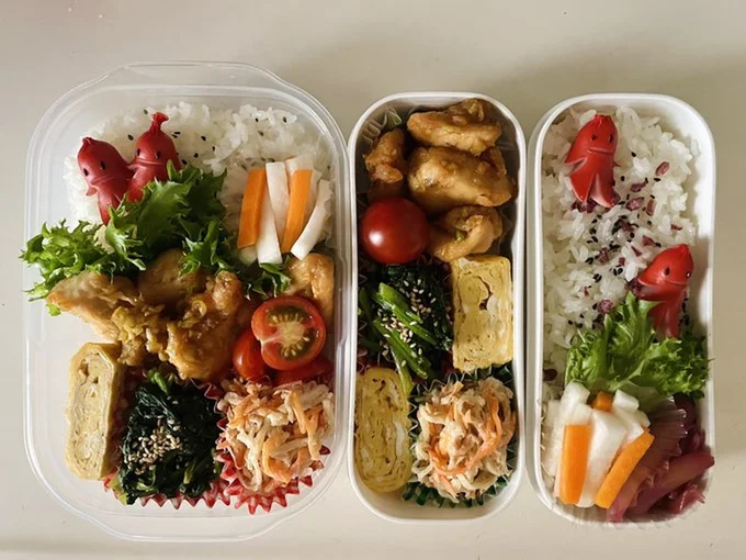 油淋鶏の入ったお弁当▶haruhinaの料理はどれもとてもおいしそうです（⇒次へ）
