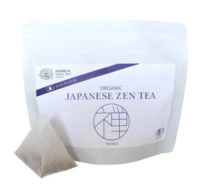 パッケージとティーバッグ/Japanese Zen Tea（有機玄米＆ほうじ茶ブレンド）