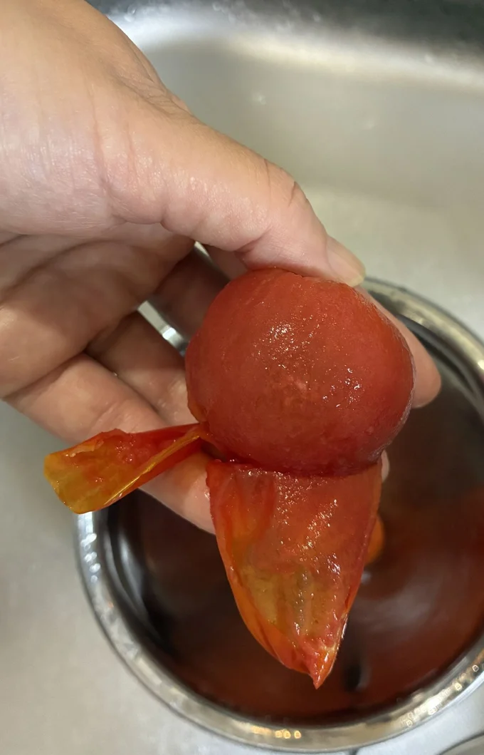 問題なく剥ける▶ミニトマトは…(⇒次へ)