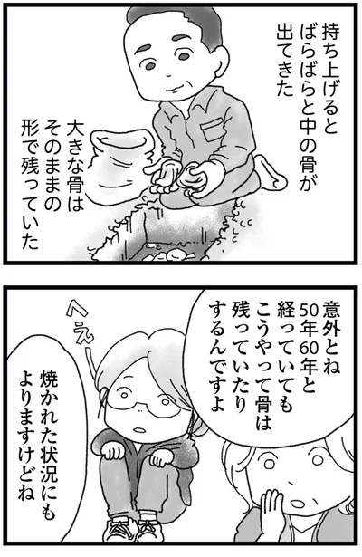 大きな骨はそのままの形で残っていた