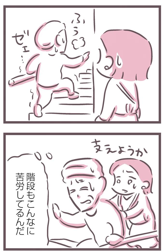 階段もこんなに苦労してるんだ