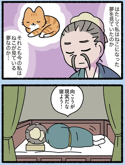 ねこの夢を見たのか、ねこが夢を見ているのか