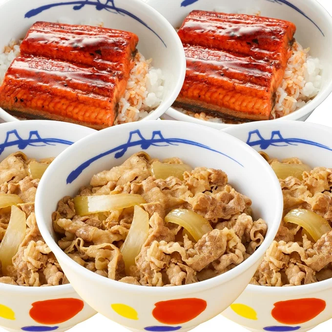【松屋Prime】(12食)ふわぁとろ!うな牛セット ※鰻カット(80g)4枚(特製タレ山椒付き)& 牛めしの具(プレミアム仕様)8食
