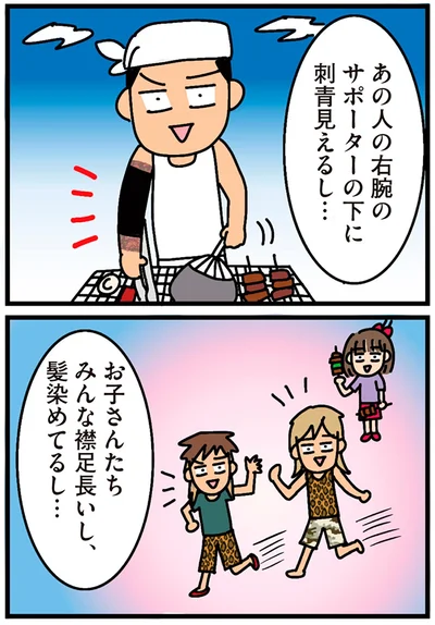 サポーターの下に刺青見えるし…