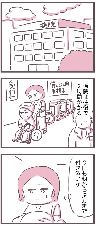 今日も朝から夕方まで付き添いか