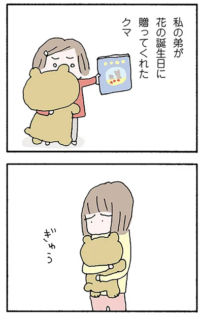 私の弟が花の誕生日に贈ってくれたクマ