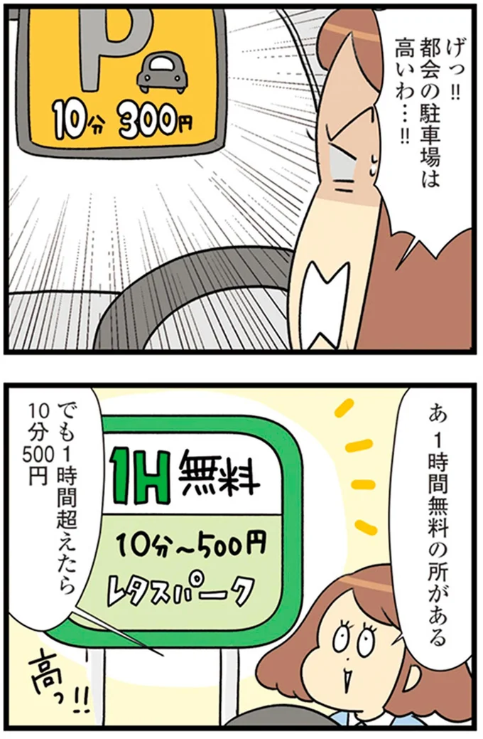 都会の駐車場は高いわ…！！