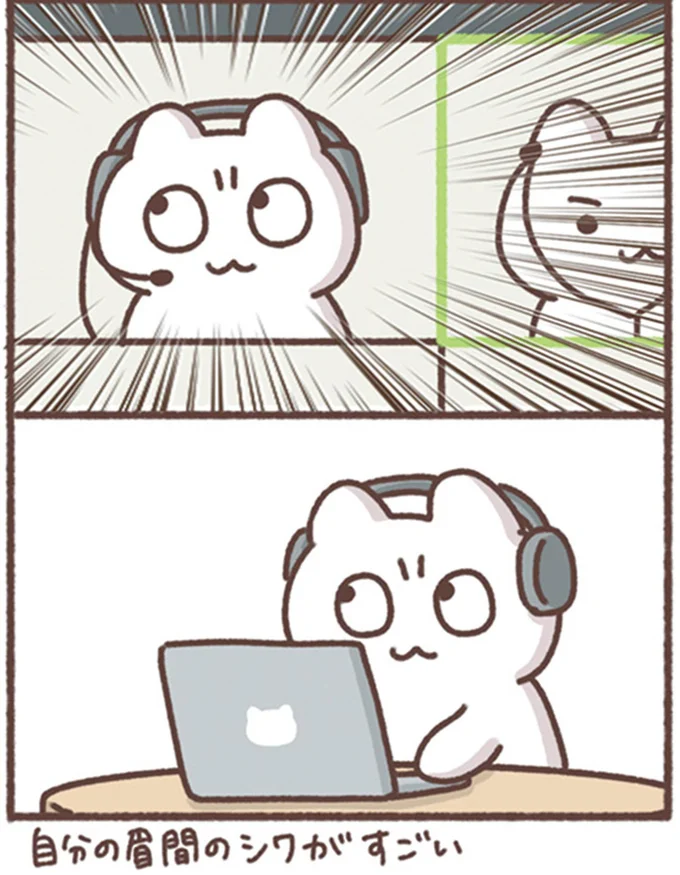 自分の眉間のシワ