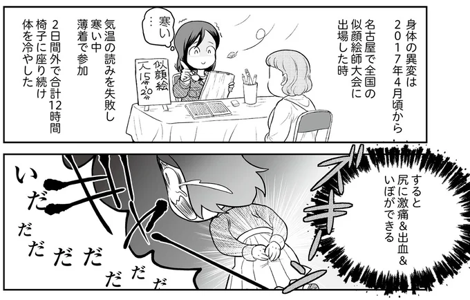 知りに激痛&出血&いぼができる