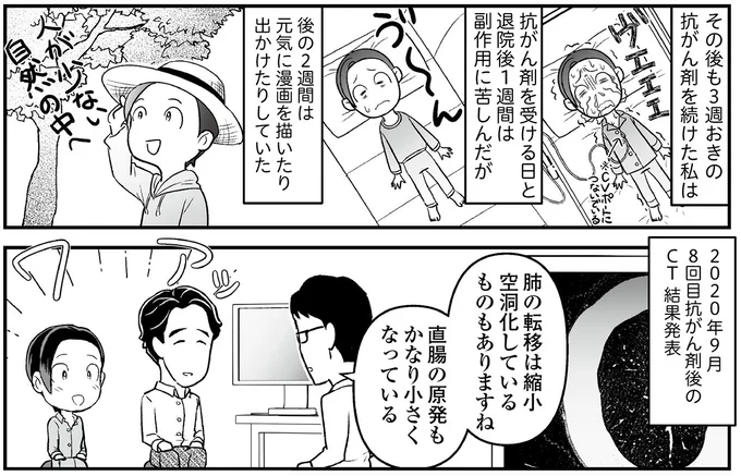『痔だと思ったら大腸がんステージ4でした 標準治療を旅と漫画で乗り越えてなんとか経過観察になるまで』より
