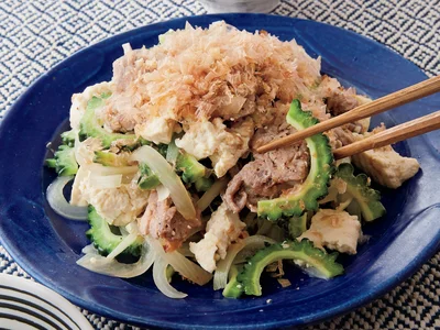 豚こまと豆腐のゴーヤーチャンプルー