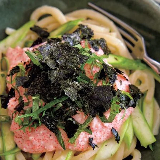 「明太豆腐クリームうどん」