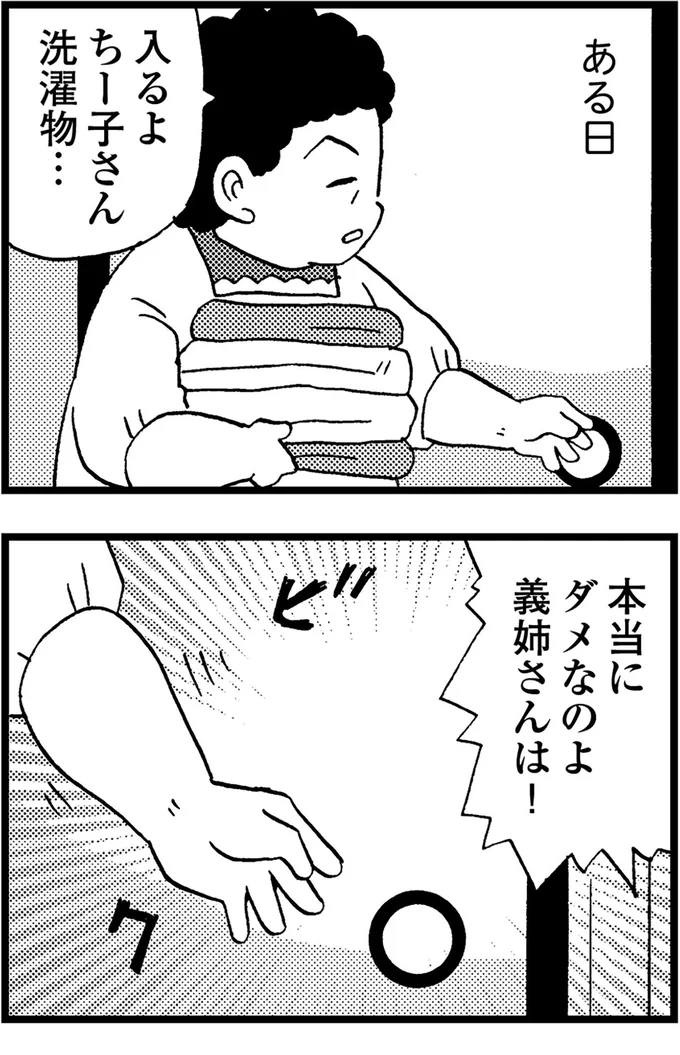 入るよ、ちー子さん洗濯物...