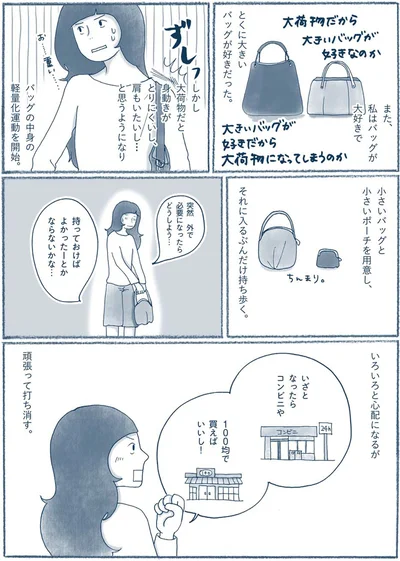 バッグの中身の軽量化運動を開始