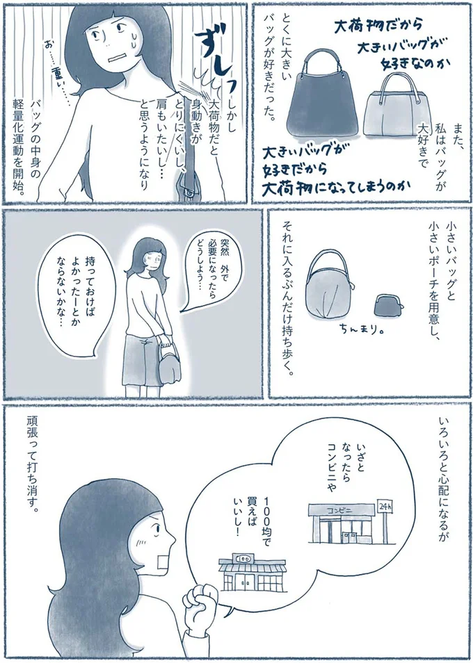 バッグの中身の軽量化運動を開始