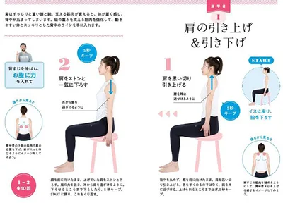 【肩甲骨】肩の引き上げ＆引き下げ