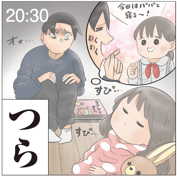 パパと寝る~!