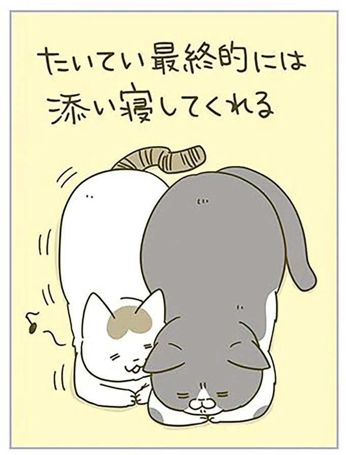 たいてい最終的には添い寝してくれる