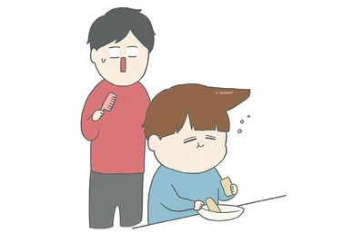 寝癖にびっくり